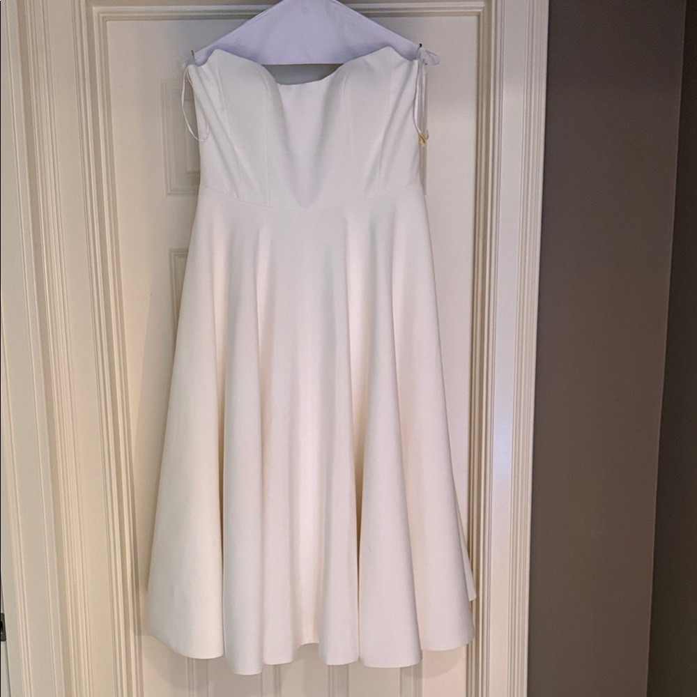 Jenny Yoo Carrie White Strapless Dress - Picture 3 of 6